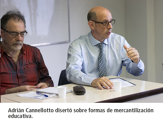 Adrián Cannellotto disertó sobre formas de mercantilización educativa