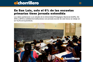 En San Luis, solo el 6% de las escuelas primarias tiene jornada extendida