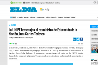 La UNIPE homenajea al ex ministro de Educación de la Nación, Juan Carlos Tedesco
