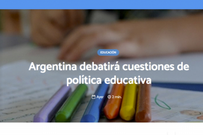 Argentina debatirá cuestiones de política educativa
