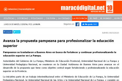 Avanza la propuesta pampeana para profesionalizar la educación superior
