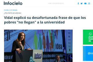 Vidal explicó su desafortunada frase de que los pobres “no llegan&quot; a la universidad