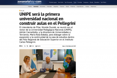 UNIPE será la primera universidad nacional en construir aulas en el Pellegrini